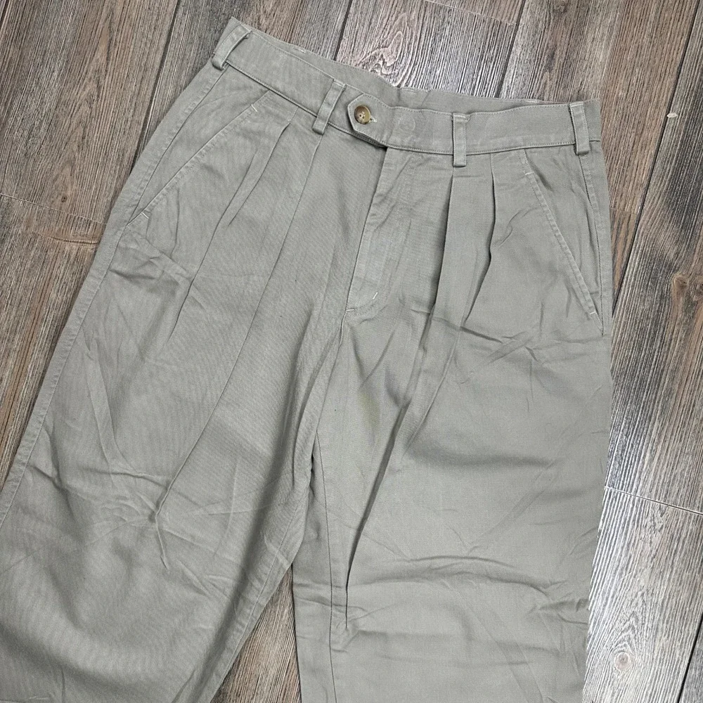 Patagonia Vintage Mens Khaki Pleated Chino Pants 34x30 Cotton Twill 1990 Tan